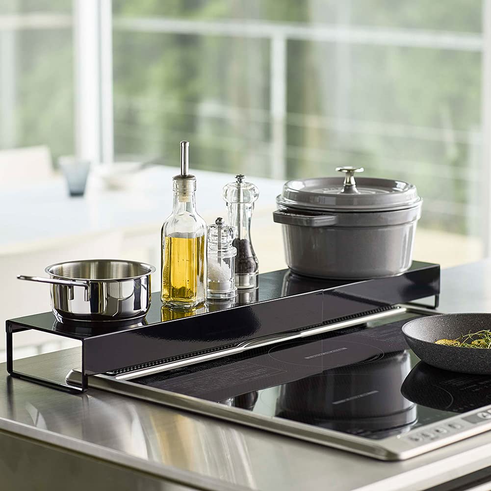 Yamazaki 5249 Tiefe breit mit Regalen Teleskop Abluftöffnung Abdeckung schwarz ca.. B46 – 82 x T14 x H6,7 cm Turm Turmbreite Ca.