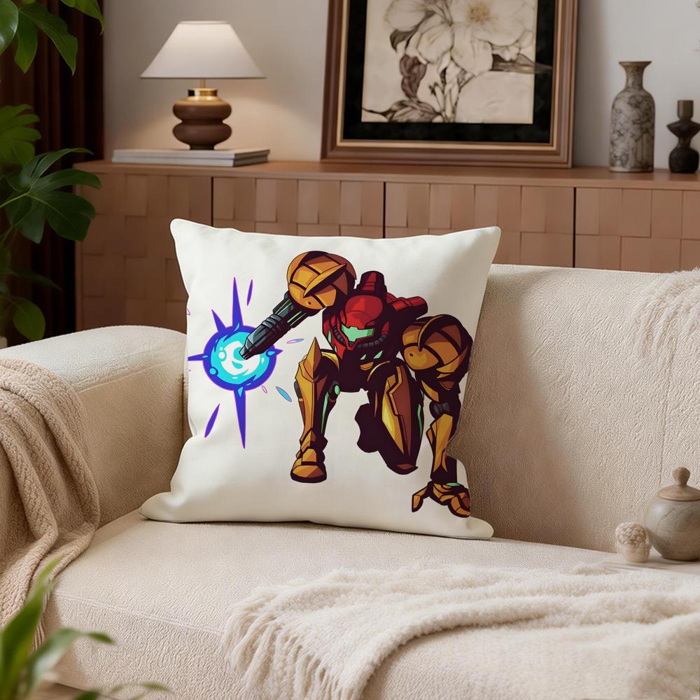 Action Metroid Cushion Cover Cushion Cover Set 4Pcs 50x50 45x45 40x40 Pillowcase Decorative Sofa Home Decor