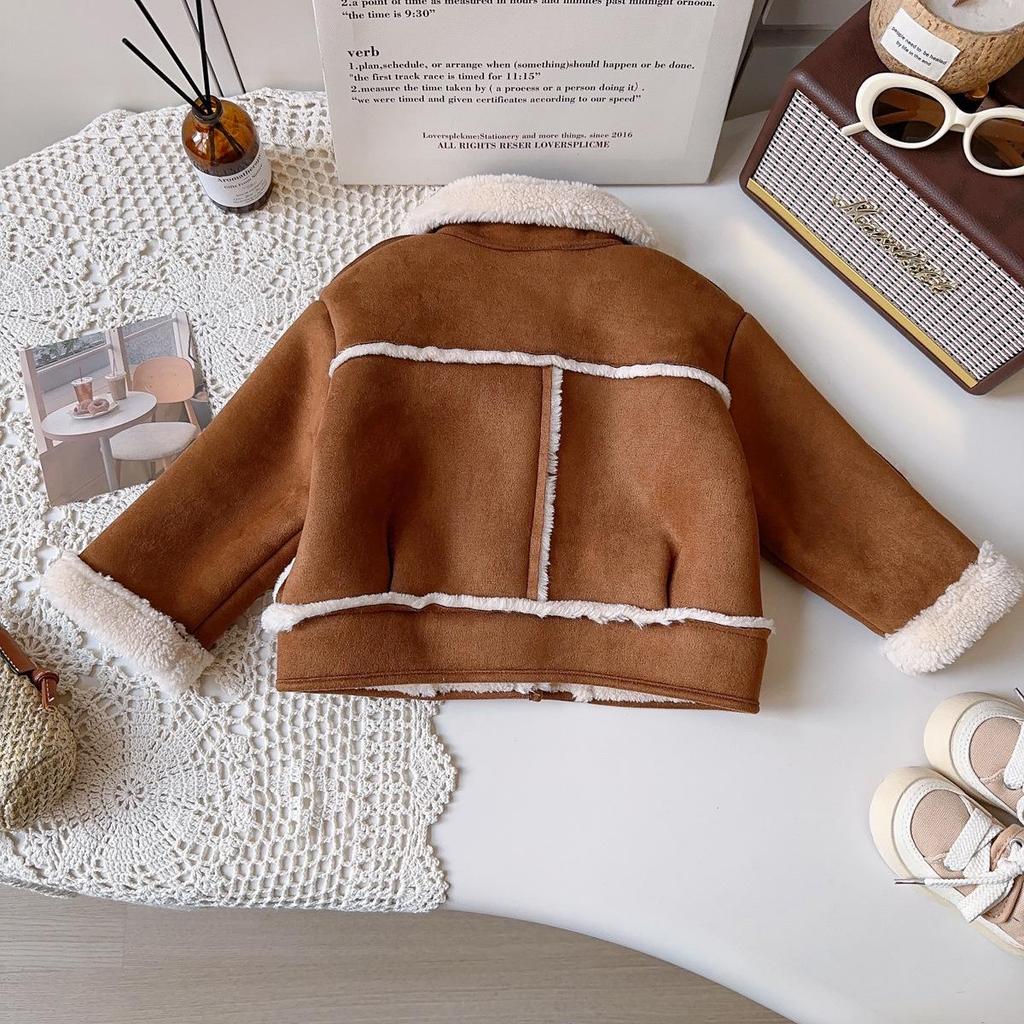 Chicker Koreanischer Wintermantel für Mädchen - Mit Fleece gefüttert, Pelzbesatz, Verdickt, BWB089