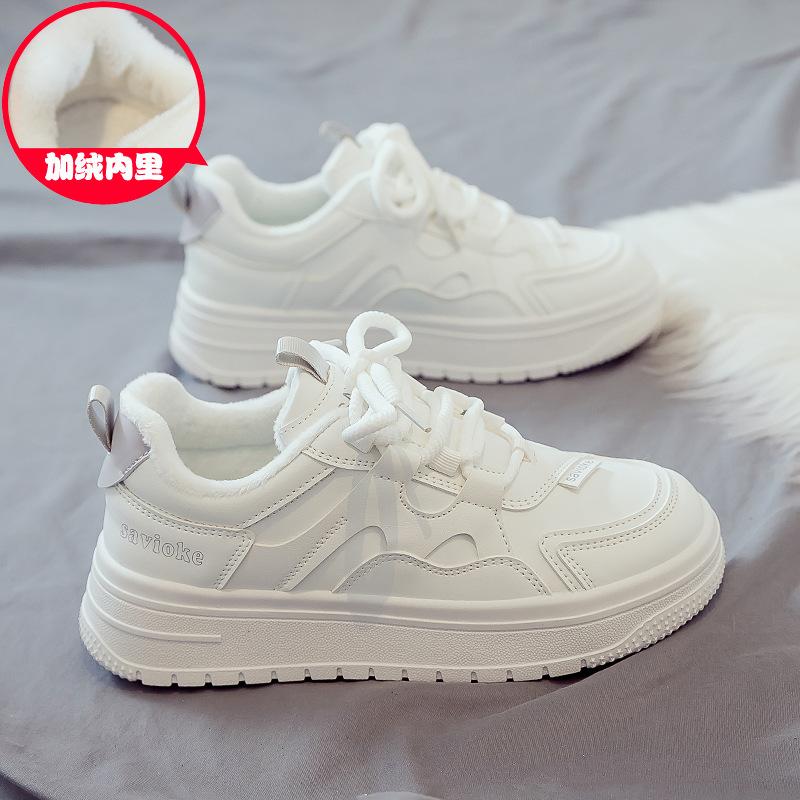 

Флисовые женские осенне-зимние новые универсальные спортивные и повседневные кроссовки «папины», кеды, зимние хлопковые туфли 40