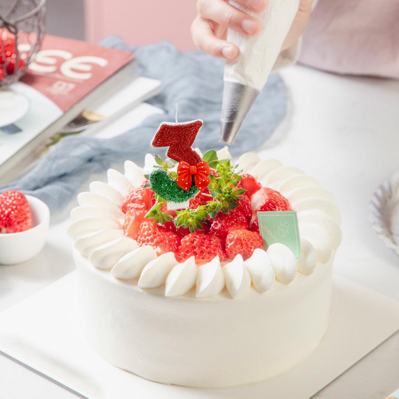 1PC Fashion Red Bow Party Supplies 0-9 Number Cake Decor Christmas Theme Birthday Candles