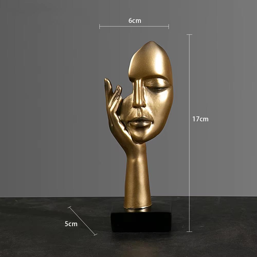 European Resin Abstract Mask Statues Miniature Collectible Figurines for Home Office Study Desktop Decoration Ornaments Gifts