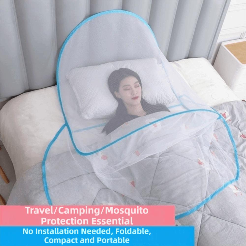 Portable Folding Mosquito Net Breathable Mesh Anti-Mosquito Head Cover Head Mosquito Tent  Travel