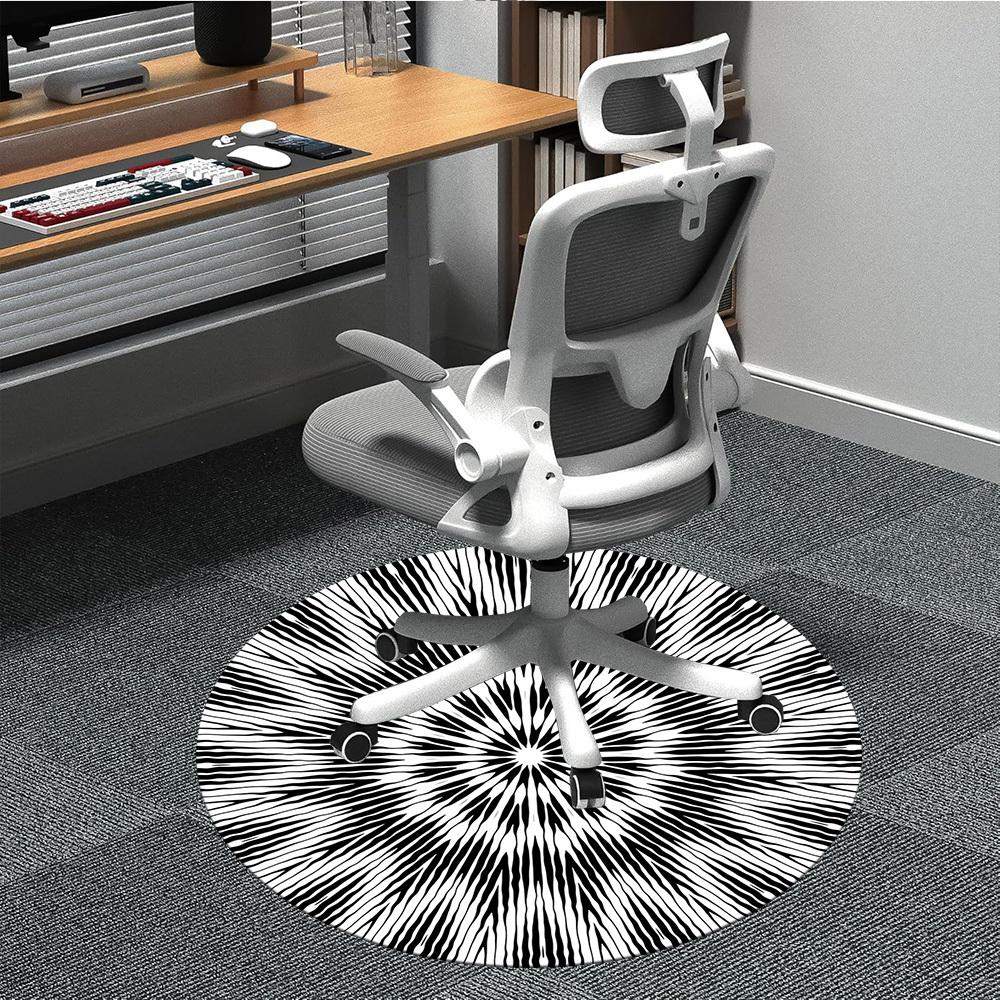 

1PC Circular Pattern Chair Carpet for Office Non-Slip, Lightweight, Machine Washable Rug for Office, Sleeping, Room - Holiday Decoryy251009069 80cm by 80cm