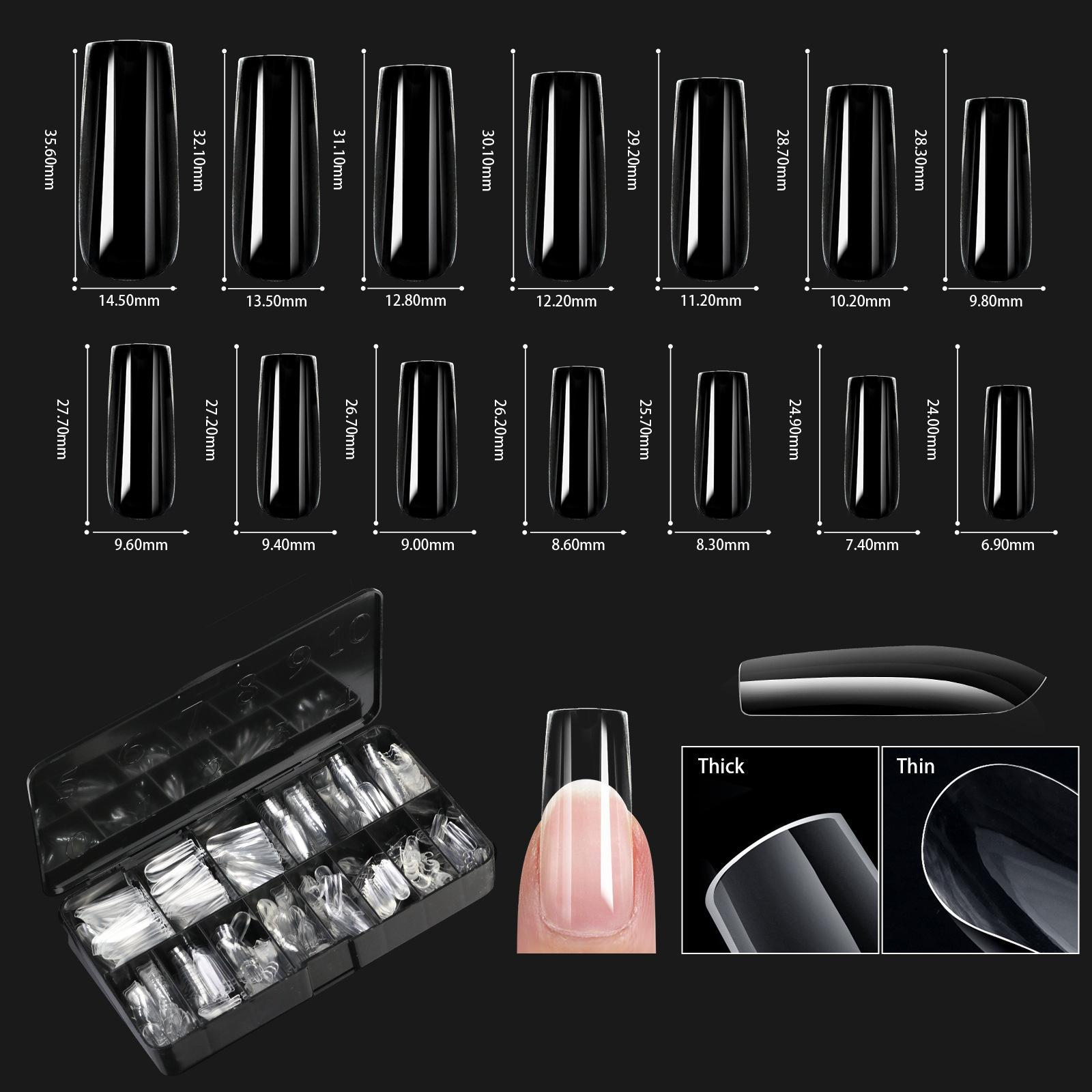 

Європейський та американський манікюр, прозорий ніготь, манікюр типу нігтя, безшовна штучна коробочка для нігтів, цвях для труни