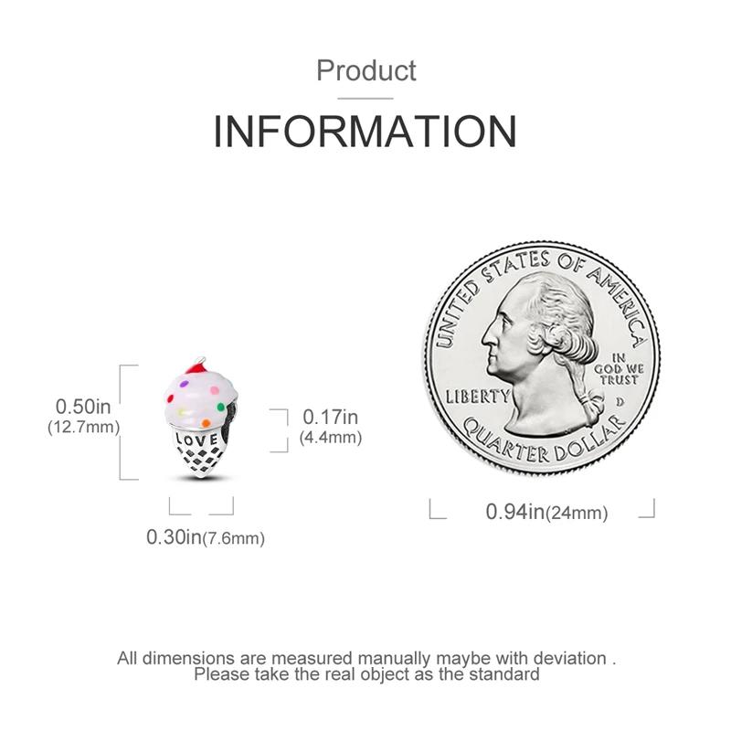 Colorful Love Ice Cream Beads Plata R Original Beads Fit Originalcharms Bracelet Beads Jewelry Gifts For Women