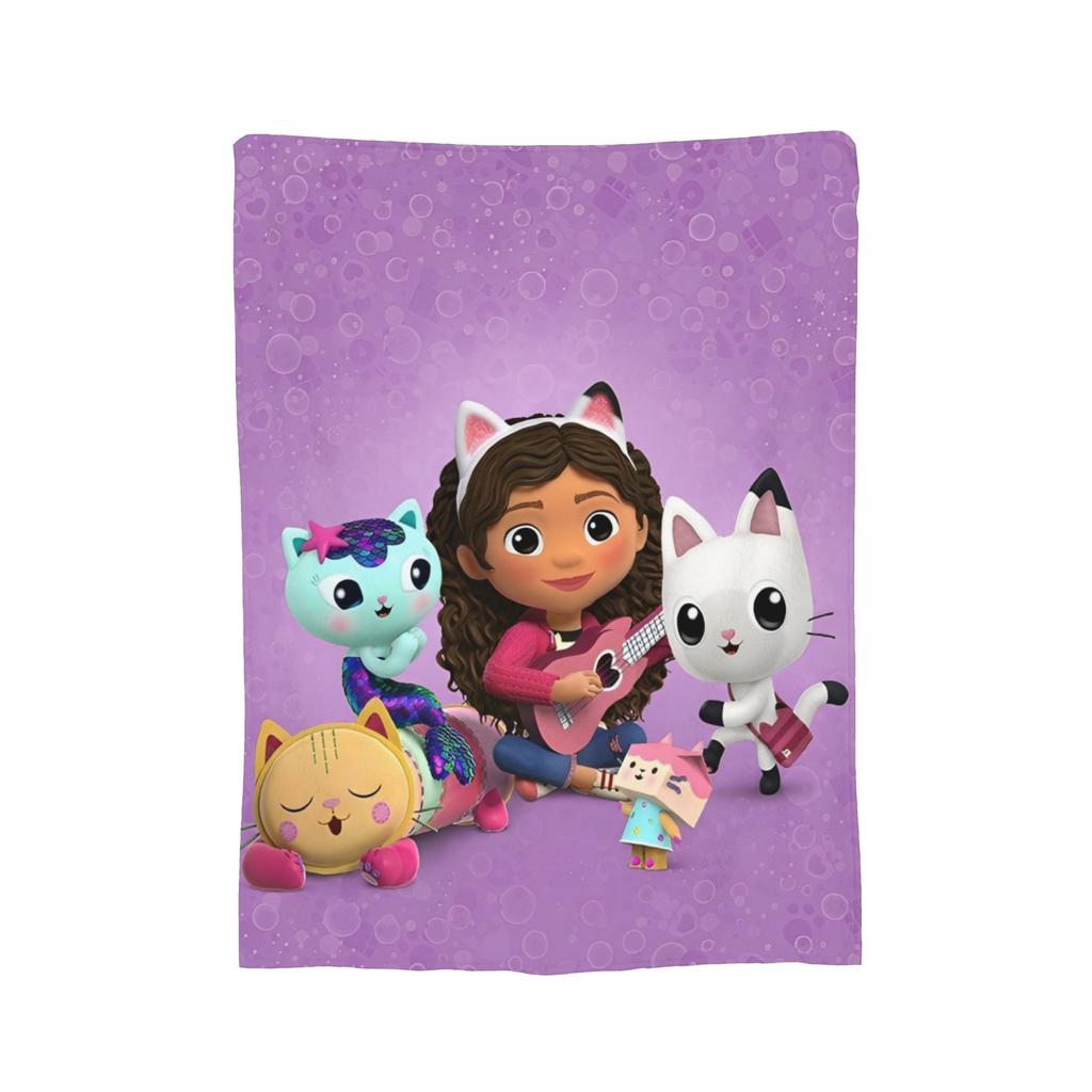 Cartoon Cute Gabby Dollhouse Blanket Velvet Printed  Multi-function Lightweight Throw Blankets for Bedding Car Quilt