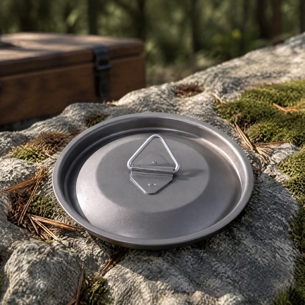 Grey Titanium Mug Lid Practical Camping Cup Lid Lightweight Titanium Cup Lid Hiking