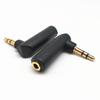 Gold-plated 90-degree Elbow 3.5mm Right-angle Male-to-Female Adapter Dual-channel 3-Section L-Shaped Headphone Audio Adapter