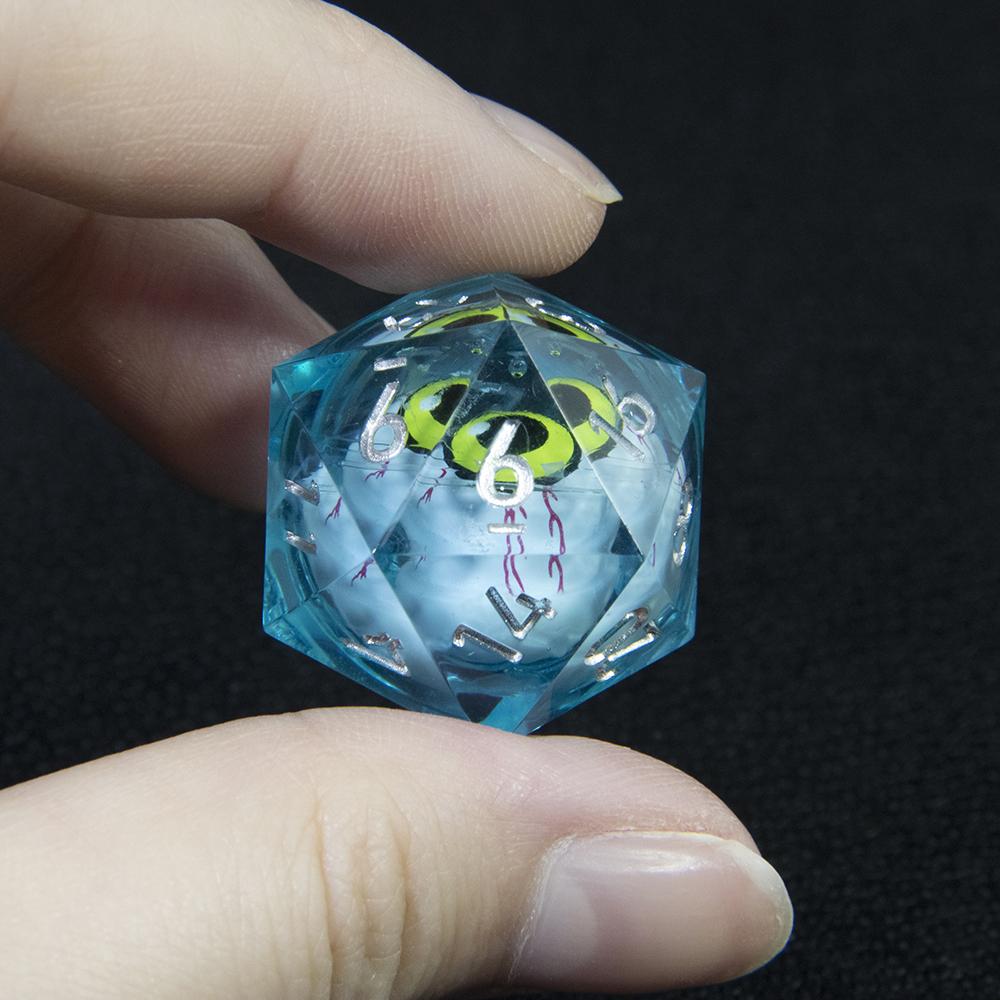 

Многогранные креативные подвижные игральные кости в виде глазного яблока, 20-гранные игральные кости для вечеринки по игре в Таро синий