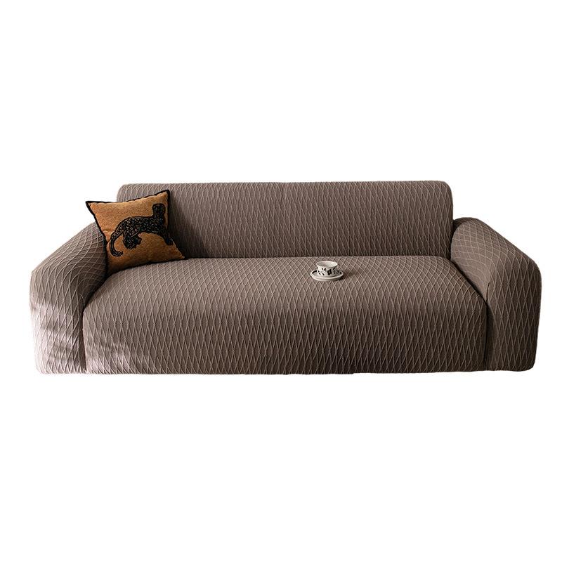Pokrowiec na sofę z polaru żakardowego, Uniwersalny na wszystkie pory roku, Elastyczny, Kompleksowo zakrywający, Uniwersalny pokrowiec, Mocowany i antypoślizgowy.
