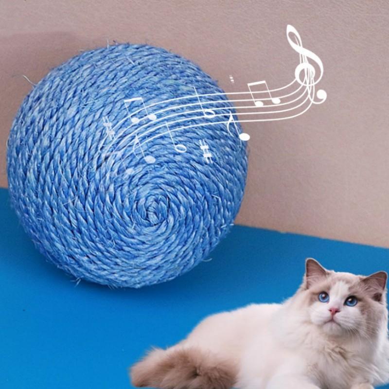 Cat Toy Sisal Ball Interactive Cat Toy Large Woven Ball Toys for Cats Teeth Molar Sisal Ball Cats Toys with Bell Pet Products