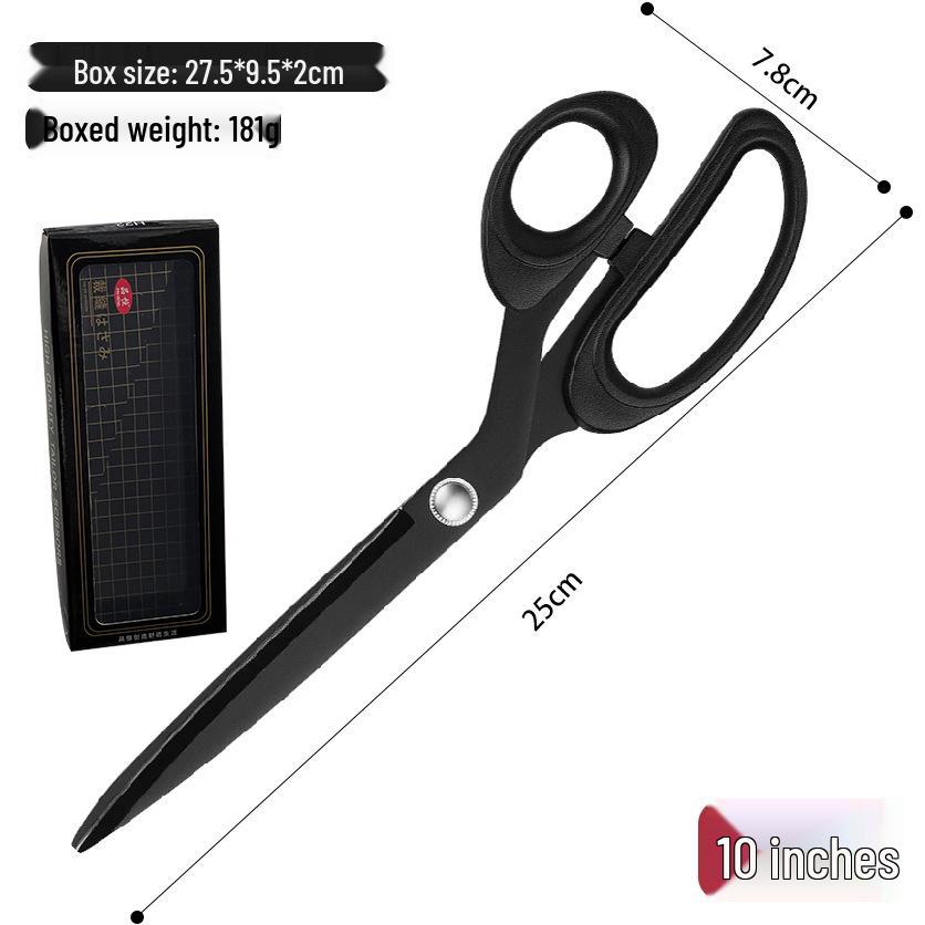 Professional Fabric Cutting Scissors: Tailoring, Dressmaking, Household Sewing, Crafting - Large, Blackened