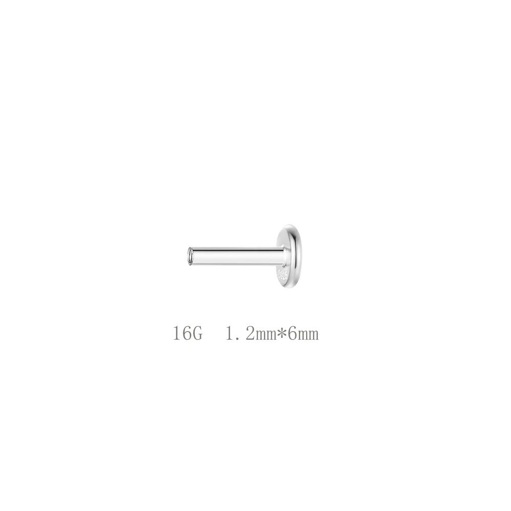 Aide 1pc 925 Silver Mini Zircon Thick Flat Screw Back Drop Earrings For Women K Gold Piercing Stud Earrings Jewelry