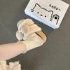 Warm Plush Versatile Retro Cartoon Bear 2025 Autumn New Fluffy Shoes Women Wear Cute Cotton Slippers