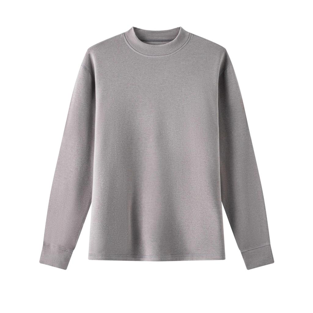 Men's Plus Size Wool Blend Warm Base Layer Top for Autumn and Winter