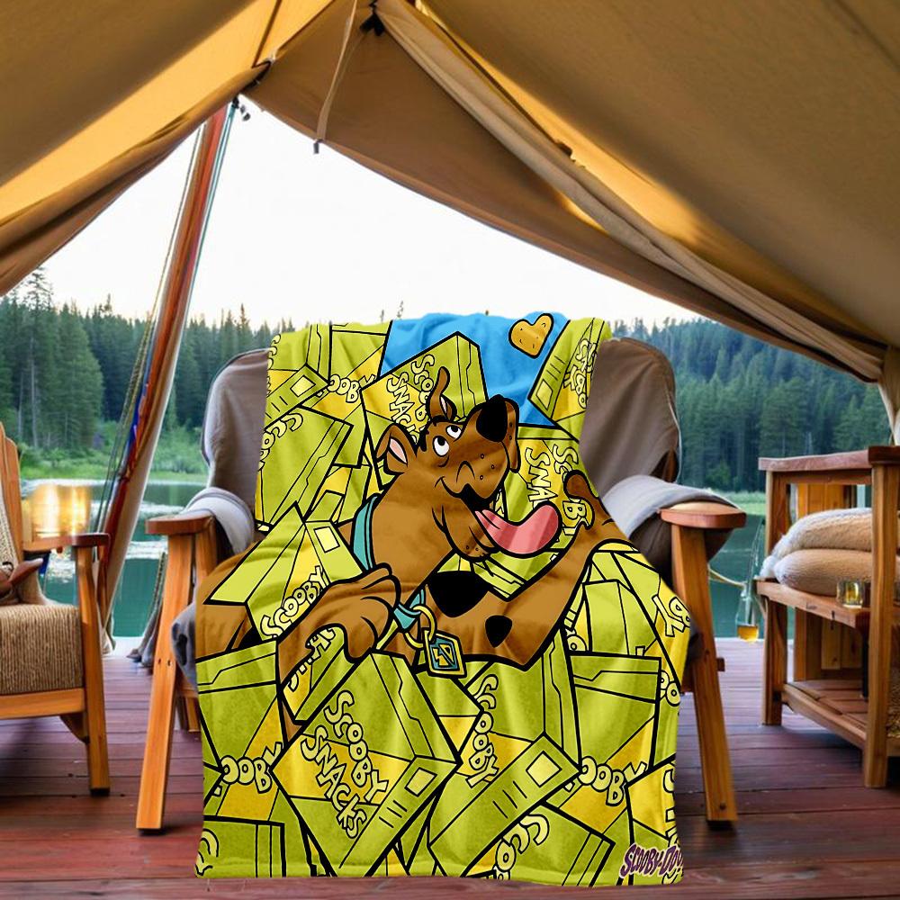 

1PC Scooby Snacks Outdoor Blanket Lightweight Flannel, Soft & Warm, All-Season, Outdoor, Camping, Living Room, Office, L1106014 80x120cm