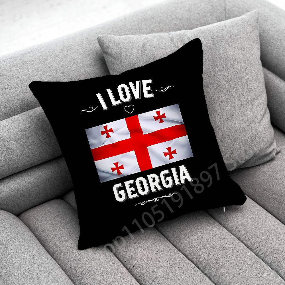 Georgia Tbilisi Passport Flag Map Throw Pillow Case For 45cm 40cm 30cm 50cm 55cm Square Home Pillowcase Case
