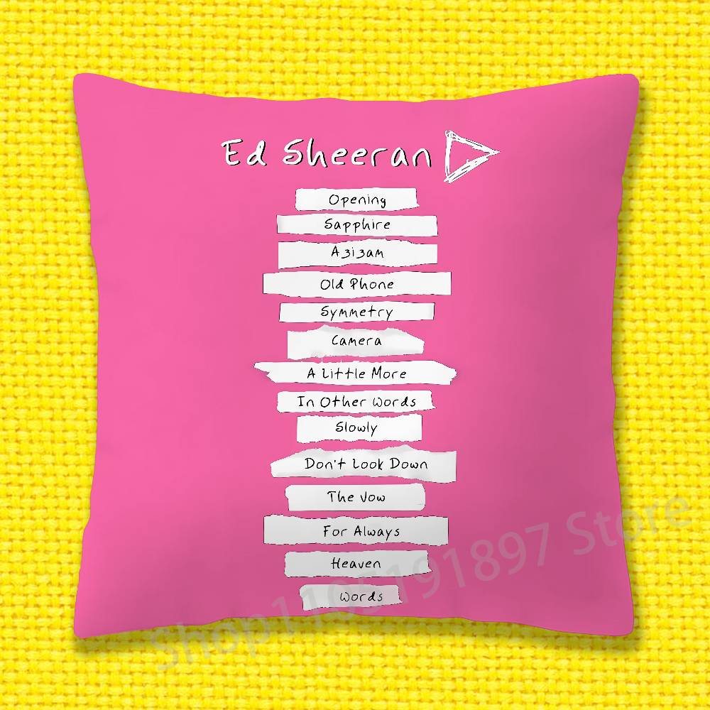 Federa Cuscino Decorativo E-Ed Sheeran Play per Cuscini Quadrati da Ufficio 55x55cm 40x40cm 45x45cm 50x50cm 30x30cm
