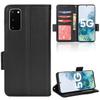 Härdat glas + För Samsung Galaxy S20 4G-5G 6.2" Svart Litchi Stripe Fodral Etui PU Läder Fodral Telefonplånbok HJLZW