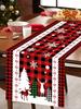 1 Christmas Themed Plaid Table Runner Red Black White Pattern Ideal For Holiday Party Table Decoration High Quality Crafted