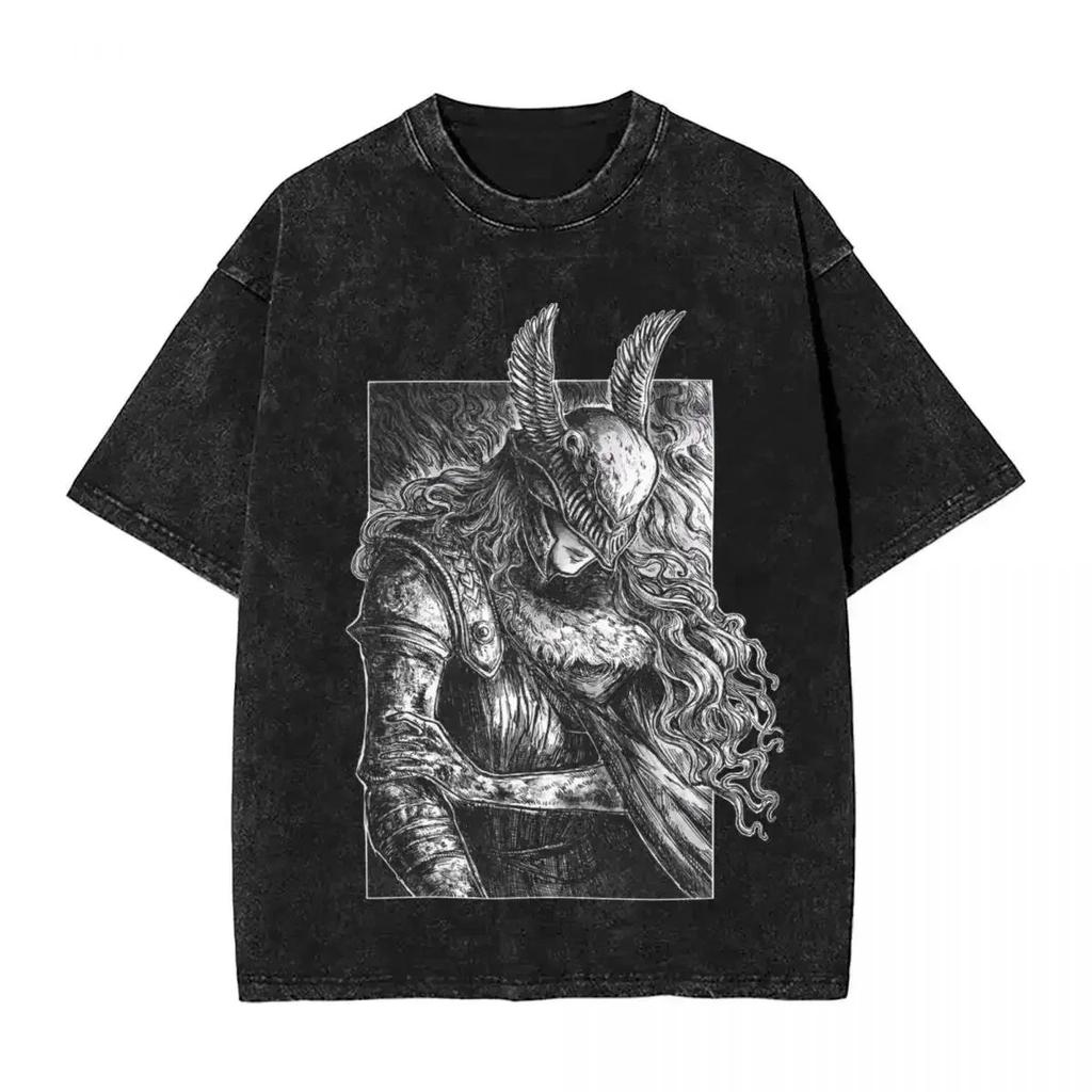 2026 Malenia Blade Of Miquella Washed New Arrival Unisex Clothes Tee Shirt Homme Graphic T-Shirts Unisex Tshirt for Unisex Ropa Hombre