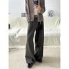 Men's Classic Double-Pleat Wide Leg Trousers - Spring/Autumn Collection with High-End Draping and Curved Loose Fit