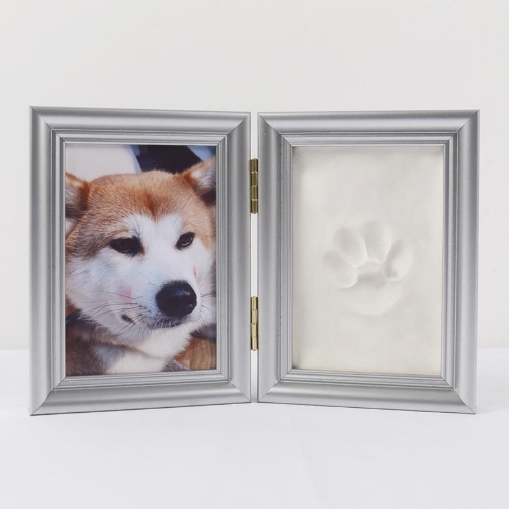 Metal Buckle Paw Print Memorial Frame Foldable Pet Handprint Shadowbox  DIY Craft Project