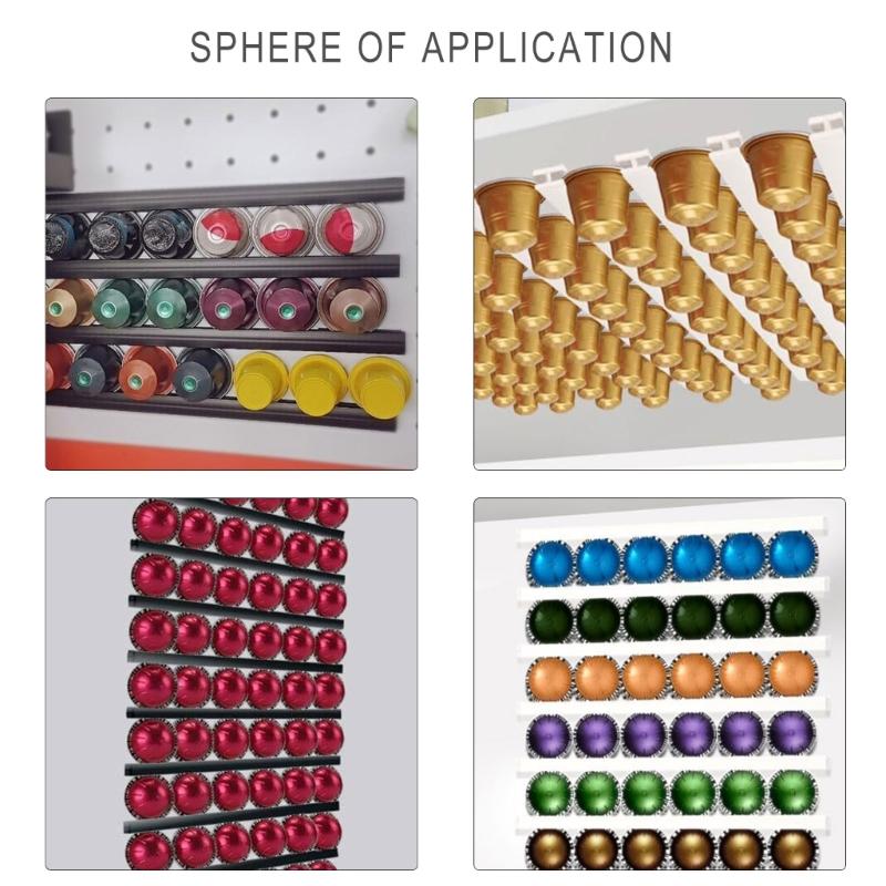 10Pcs Wall Mounted Espresso Holder Large Capacity Coffee Pods Organizer Space Saving PVC Storage Rack for Kitchen