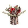 25cm Flocking PE Simulation Christmas Pine Cone Tree Decoration High-quality Home Window Desktop Ornaments Mini Christmas Tree