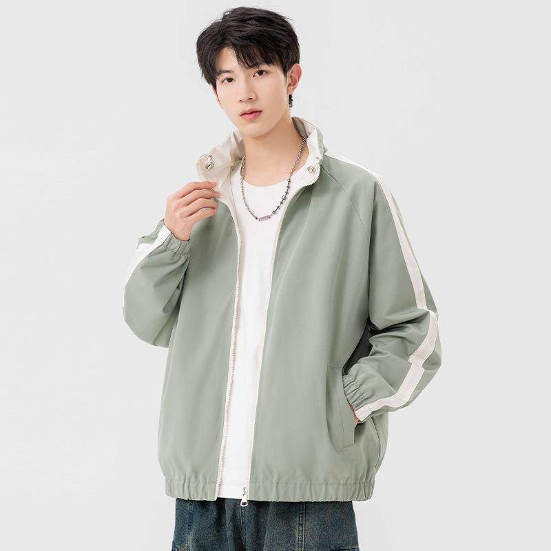 Jacket Men's Spring and Autumn New Men's and Women's Same Double-Sided Stand-Up Collar Jacket Trendy Outdoor Sports Casual Jacket