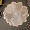 PVC Placemats for Dining Pressed Vinyl Metallic Flower Table Mats 15 Inch Round Tablemats Vinyl Place Mats for Kitchen Table Holiday Wedding