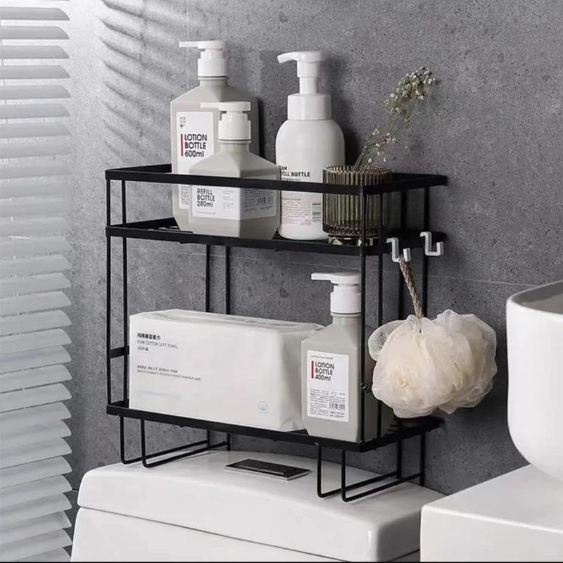 1pcs Bathroom Over The Toilet Storage Shelf Bathroom Storage Organizer with Toilet Paper Holder Toilet Top Shelf Space Saver