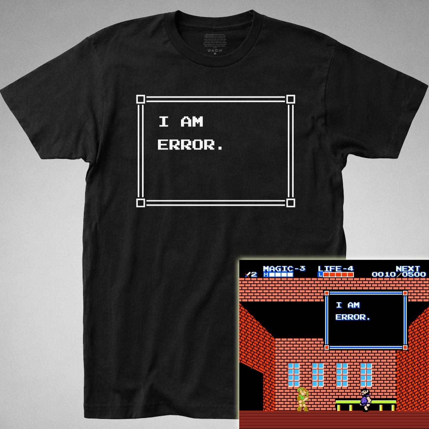 I am Error Zelda T Shirt - legend of link 2 8 bit nintendo ocarina nes videogame XXL
