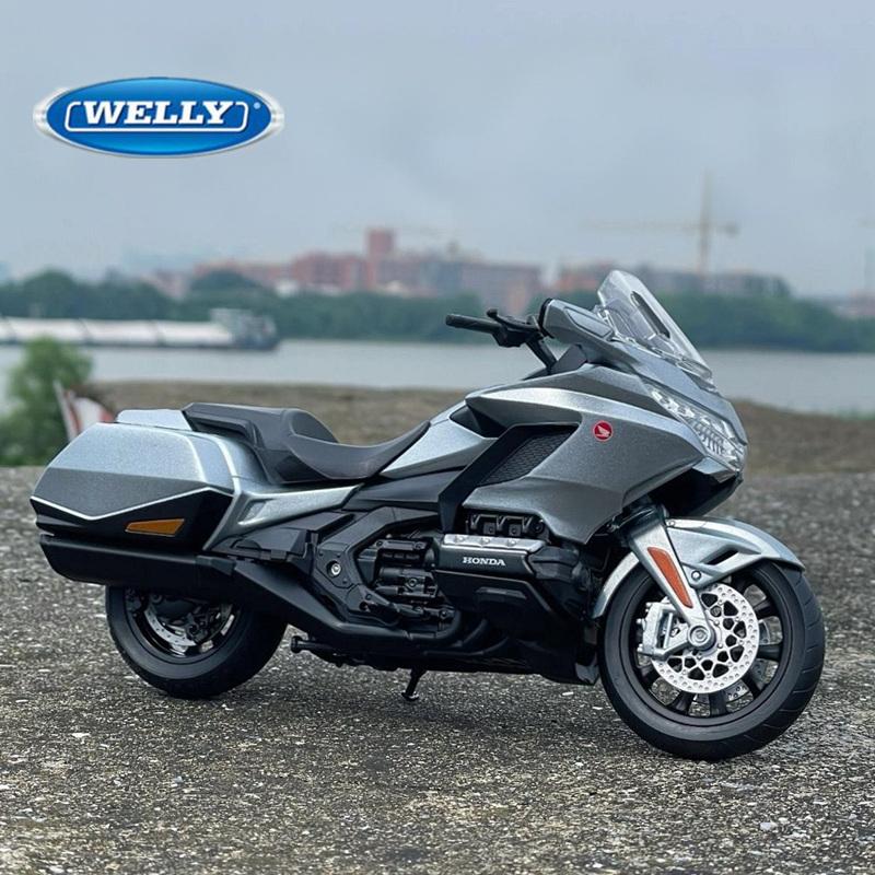WELLY 1/12 HONDA 2020 Gold Wing Alloy Motorcycle Model Diecast Metal Toy Travel Street Motorcycle Model Collection Children Gift