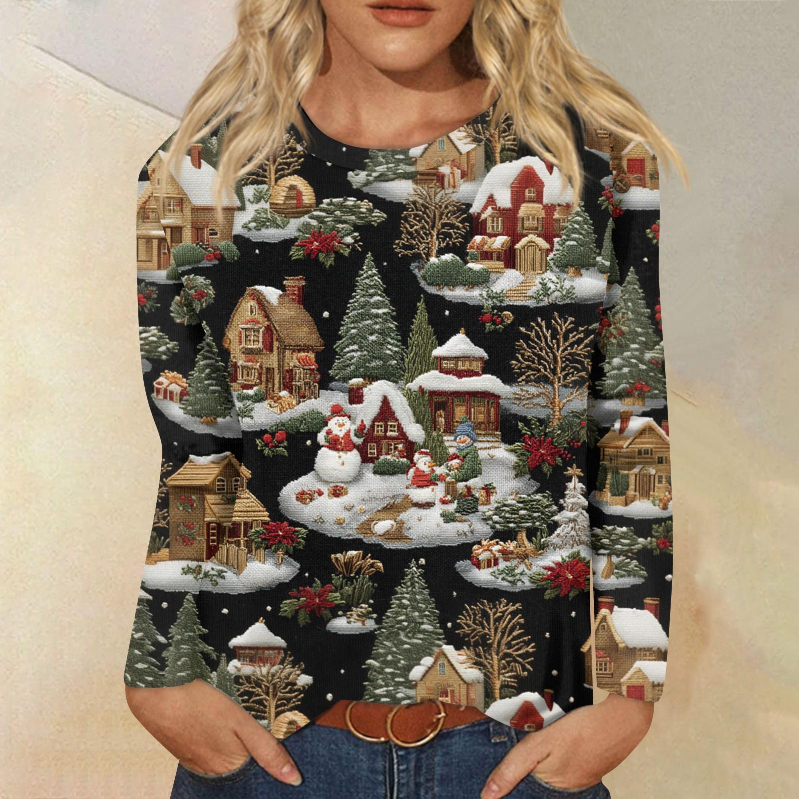 

Женская модная повседневная кофта с длинным рукавом и принтом, с круглым вырезом L