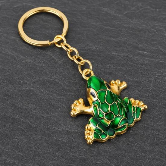 4Pcs Keychain Pendant, Zinc Alloy Frog Shape Key Ring with Chain Design, Key Chain for Keys Backpacks School Bag Accessory
