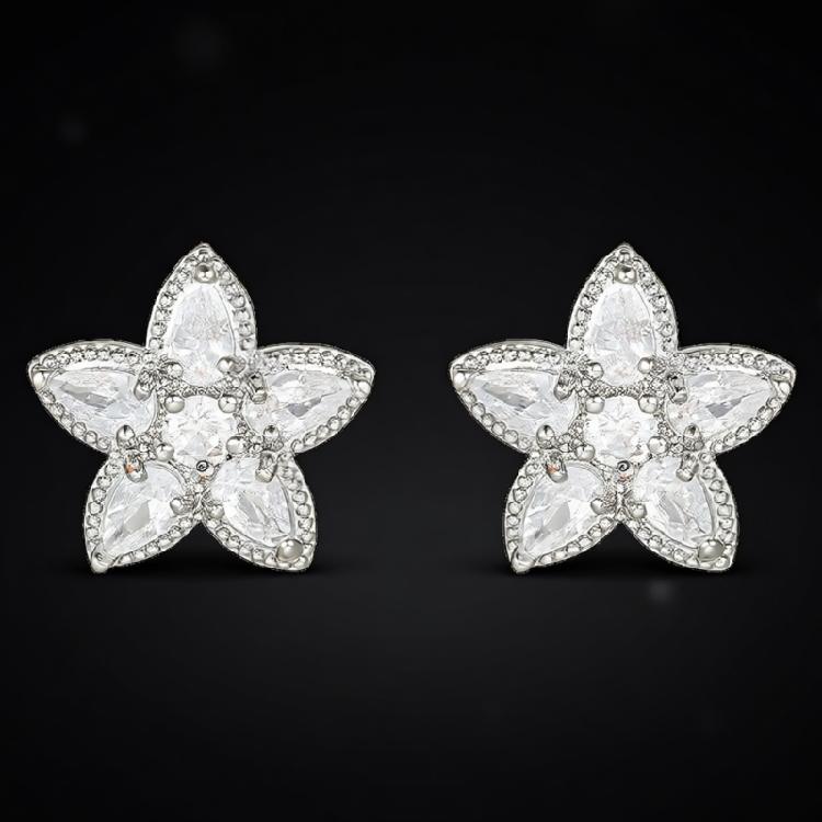 2PCS Premium Earphone Ear Clip For Freeclip 1/2 Earbud Charm Featuring Faceted Zircon Stones In 5Point Star Pattern
