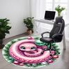 1pc Christmas Snake Chair Carpet for Office, Round Polyester Mat, Indoor Decor for Office, Easycare Fabric, Washable Non-slip Area Carpet
