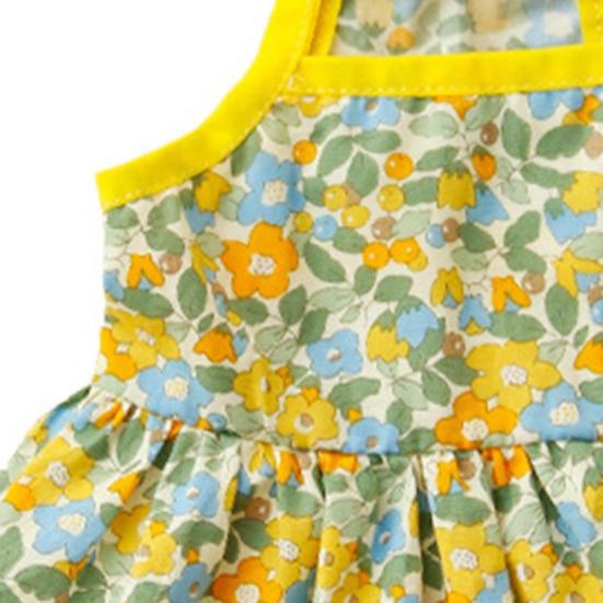 Pet Dress Flower Pattern Breathable Friendly To Skin Lint Free Washable Show Unique Charm Cotton Cozy Flower Print Pet Suspender Dress Pet Supplies