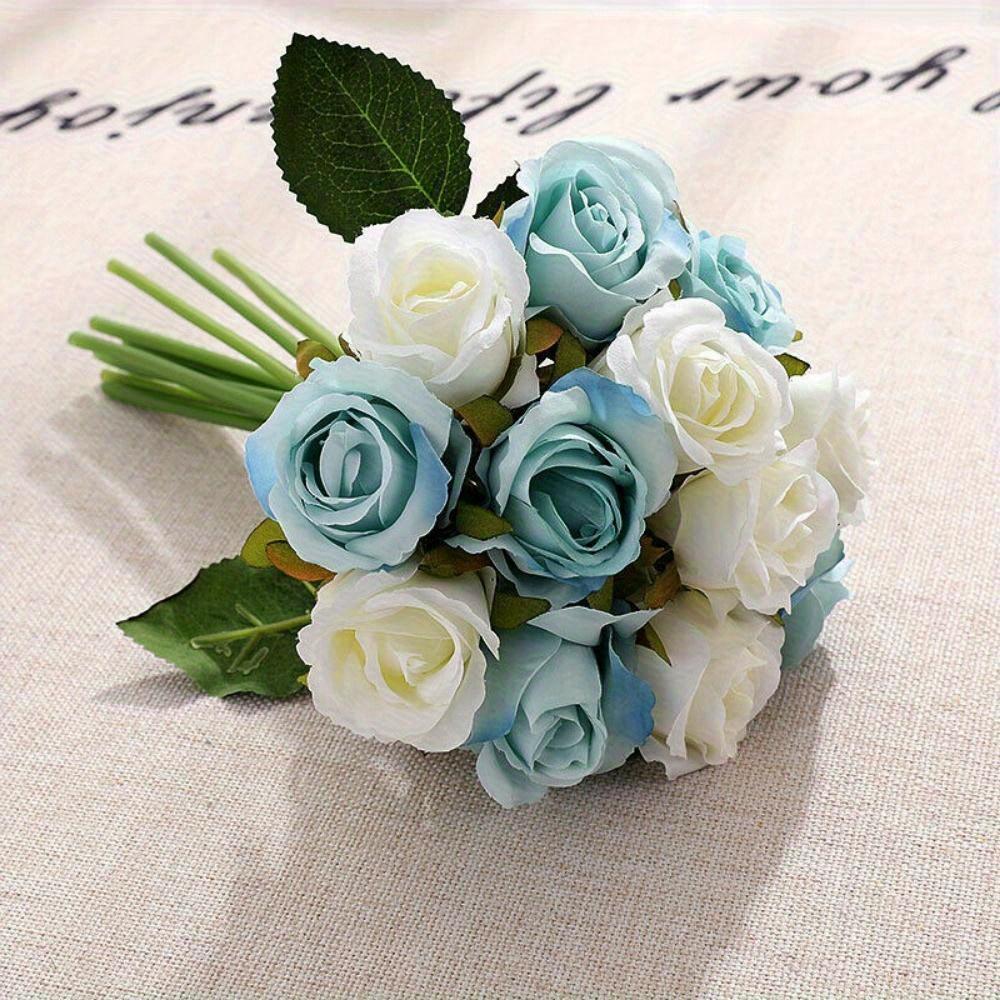 Elegant Home Decor 6-Head Artificial Rose Flower Bouquet, Perfect for Wedding, Parties, Holidays, and Birthdays