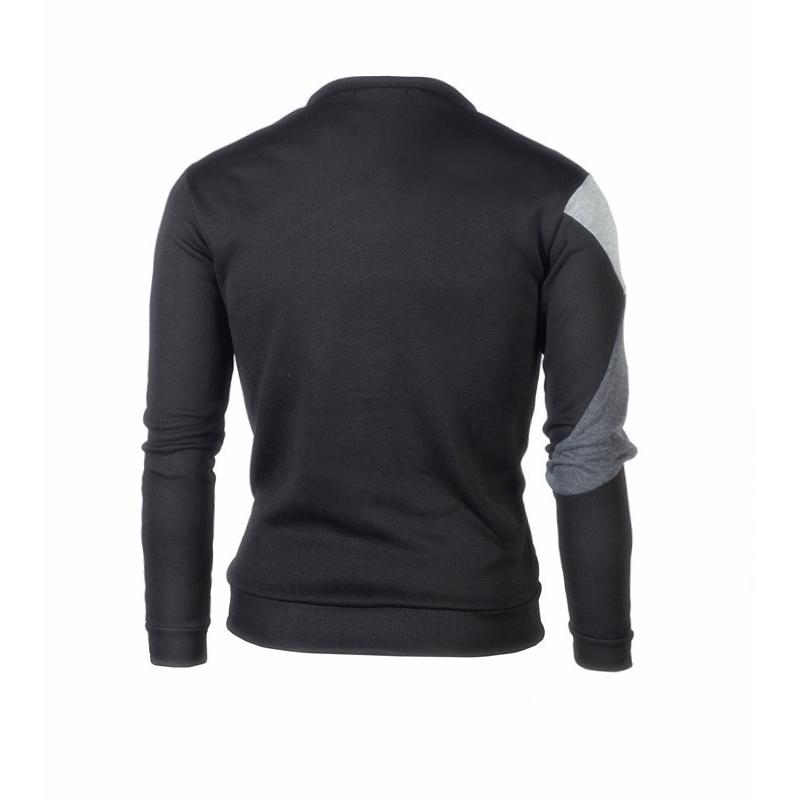 Men's Casual Long-sleeved Wind Hit The Color Stitching Hedging Sweater