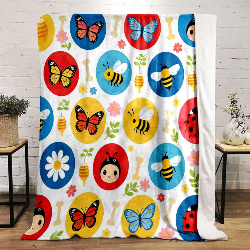 

Colorful Animal Collage Patterns Blanket Warm Soft Fluffy Kids and Adults Sofa Bed Throw Blanket Outdoor Travel Camping Gifts 75x90cm