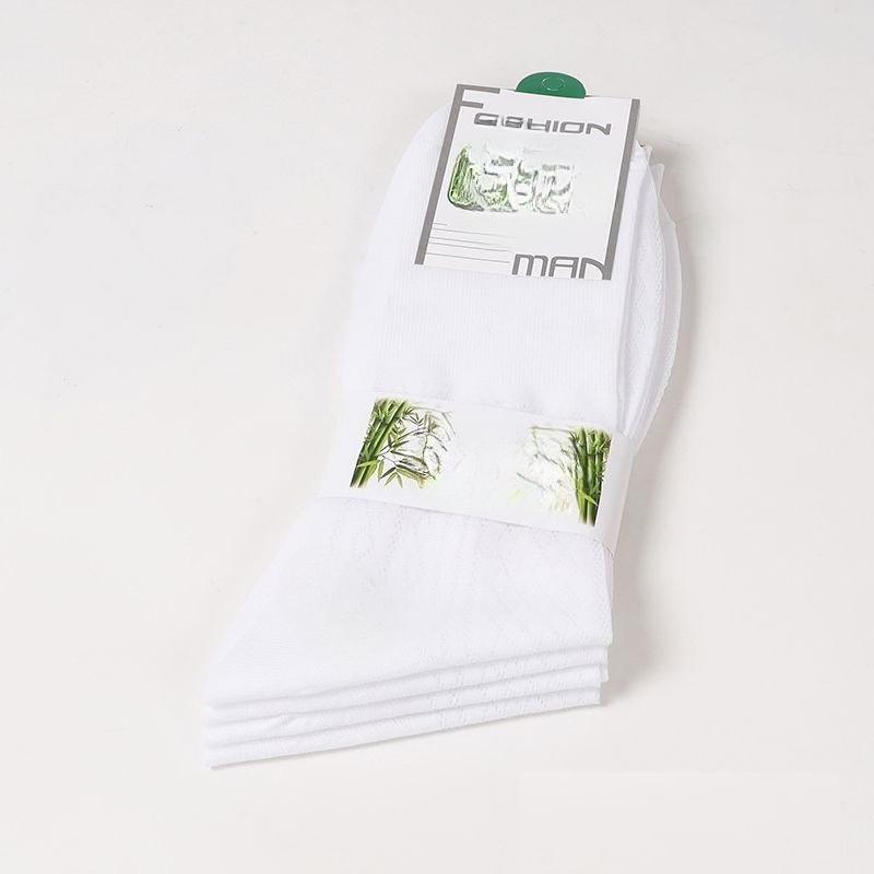 4 Pairs of Men's Summer Thin Anti Hook Silk Non Elastic Non Foot Middle Aged Loose Tube Socks