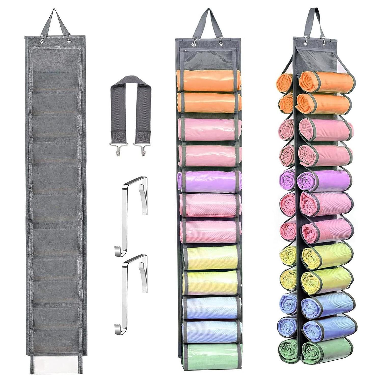 

24 Pockets Dual-Sided Hanging Storage Bag Wardrobe Door Back Leggings Vest Towels Organizer B