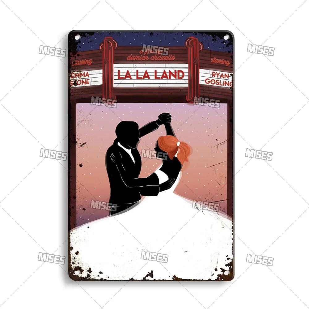 MISES LA LA LAND Classic Movie Metal Poster Cafe Home Kitchen Wall Decor Sign Decorative Plate Metal Plaque Retro Metal Tin Sign