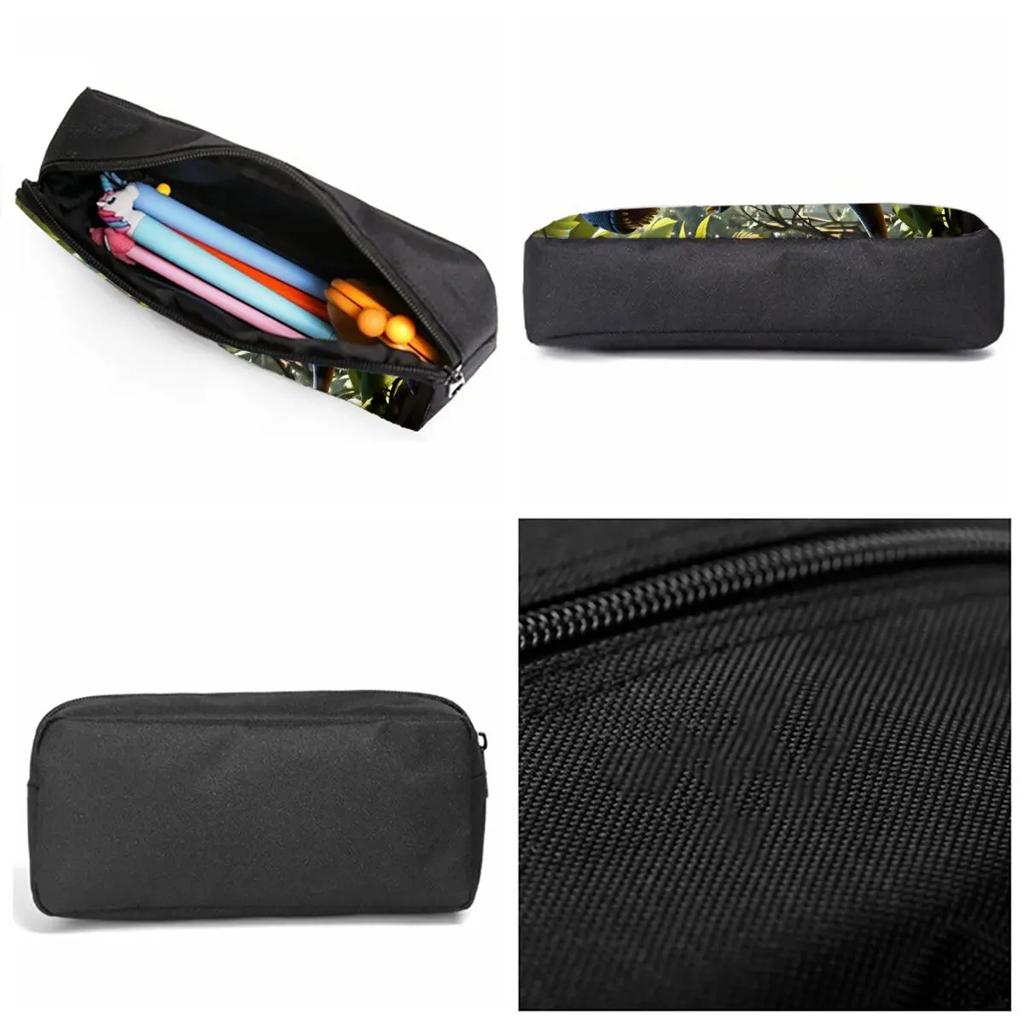Dinosaur Print Single Layered Pencil Case for Boy/Girls Best Gifts 2D Flat Cartoon School Supplies Pencil Pouch for Children