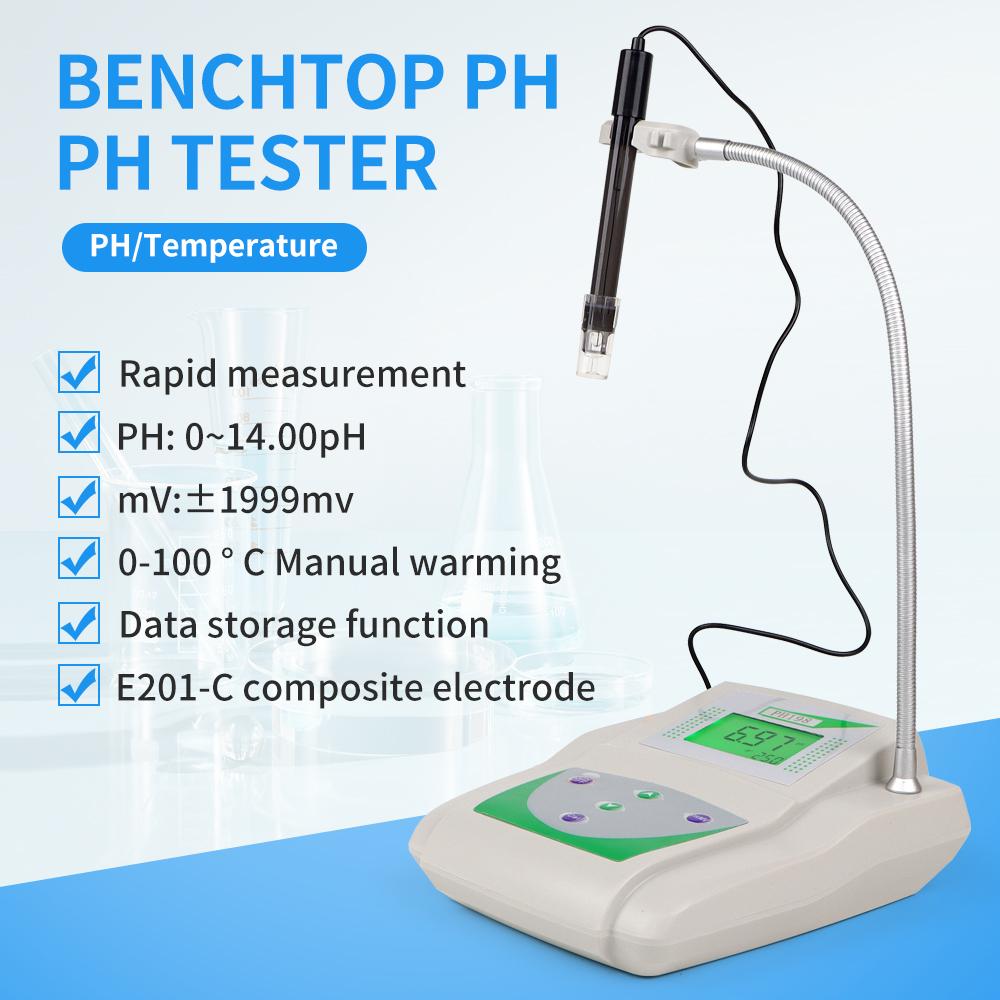 Benchtop PH Meter Digital Water Quality Tester Digital Lab PH Value Analyzer Accuracy 0.05pH Temperature Compensation