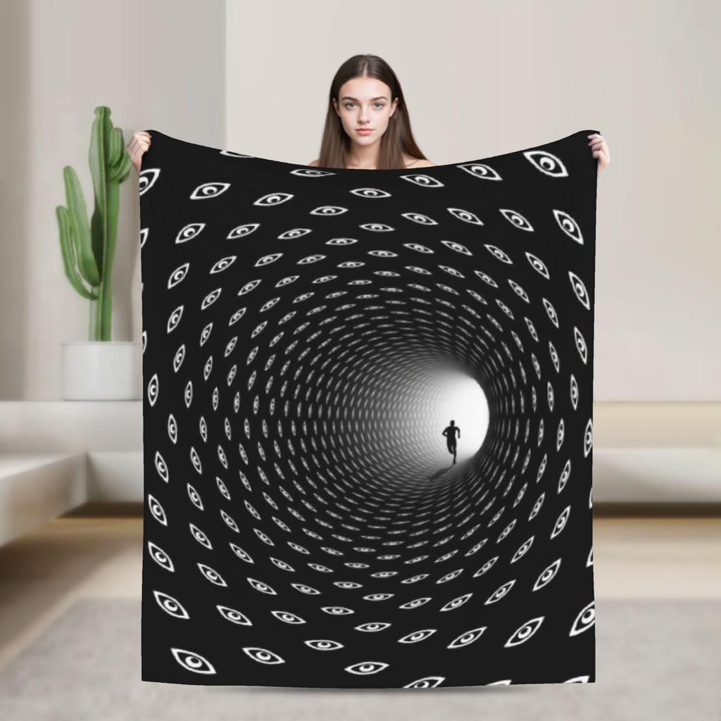 Whirlpool Dizziness Pattern Plush Blanket Girls Boys  Flannel Bedding Throws For Bedroom Warm Soft Custom DIY Quality Gift Idea