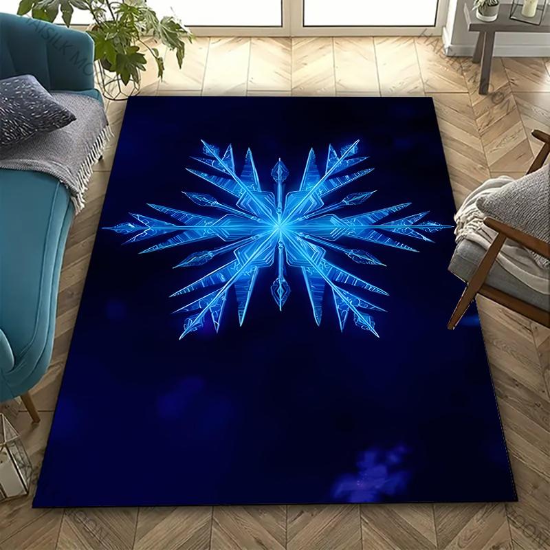 3D HD Printing Snowflake Printed Carpet,Rug for Living Room Bedroom, Office Large Areas,Durable Machine Washable Mat Nice Gifts